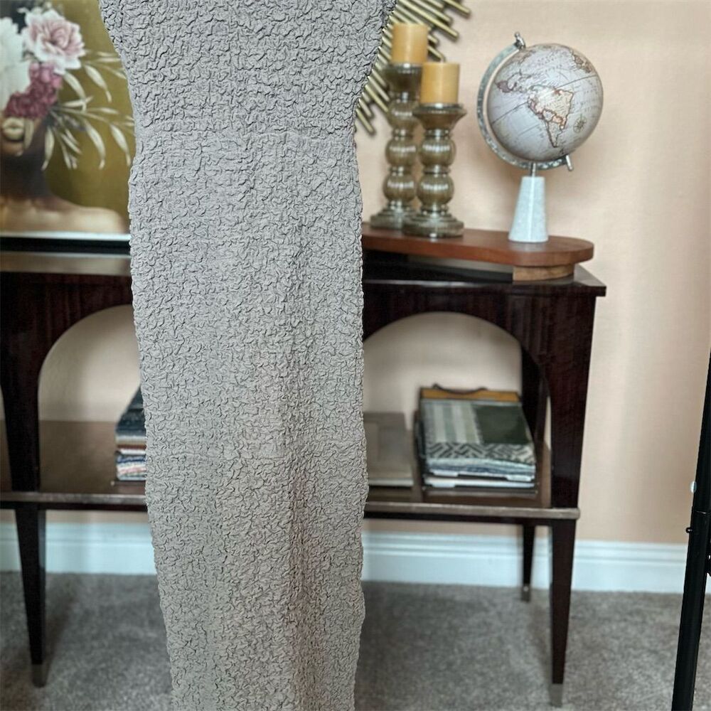 Free People Women's Beige Maxi Dress S Sleeveless Summer Casual Bow Detail